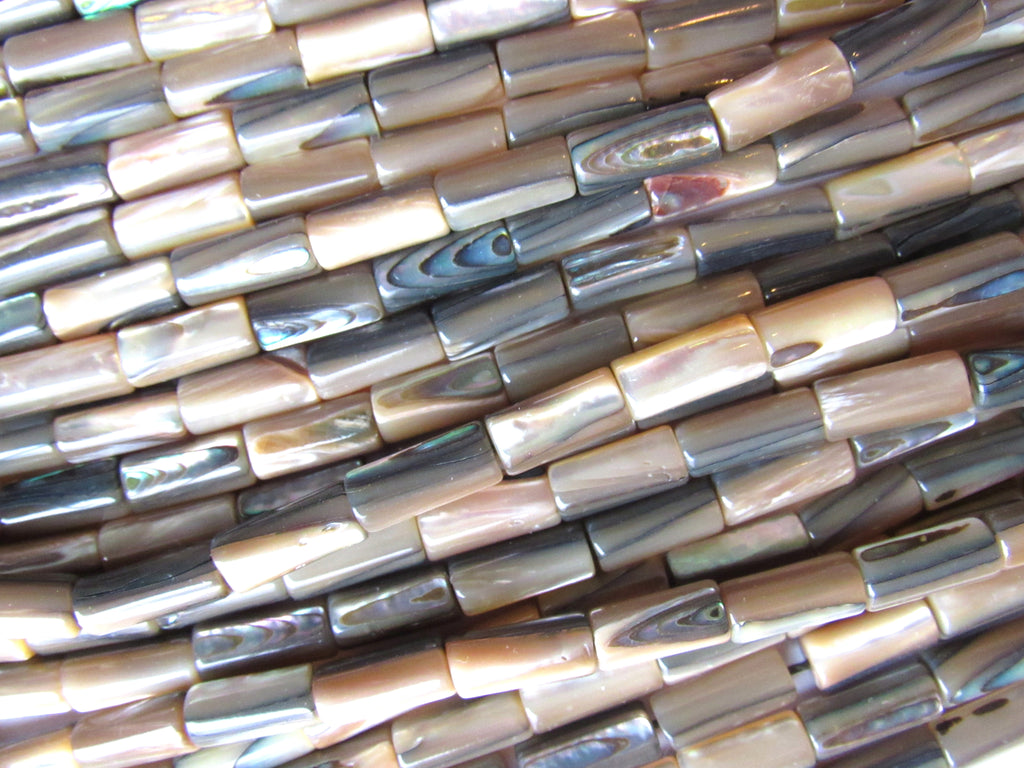 Abalone Shell Beads 5x10mm Tube - Length Drilled Polished Natural Jewelry Supply