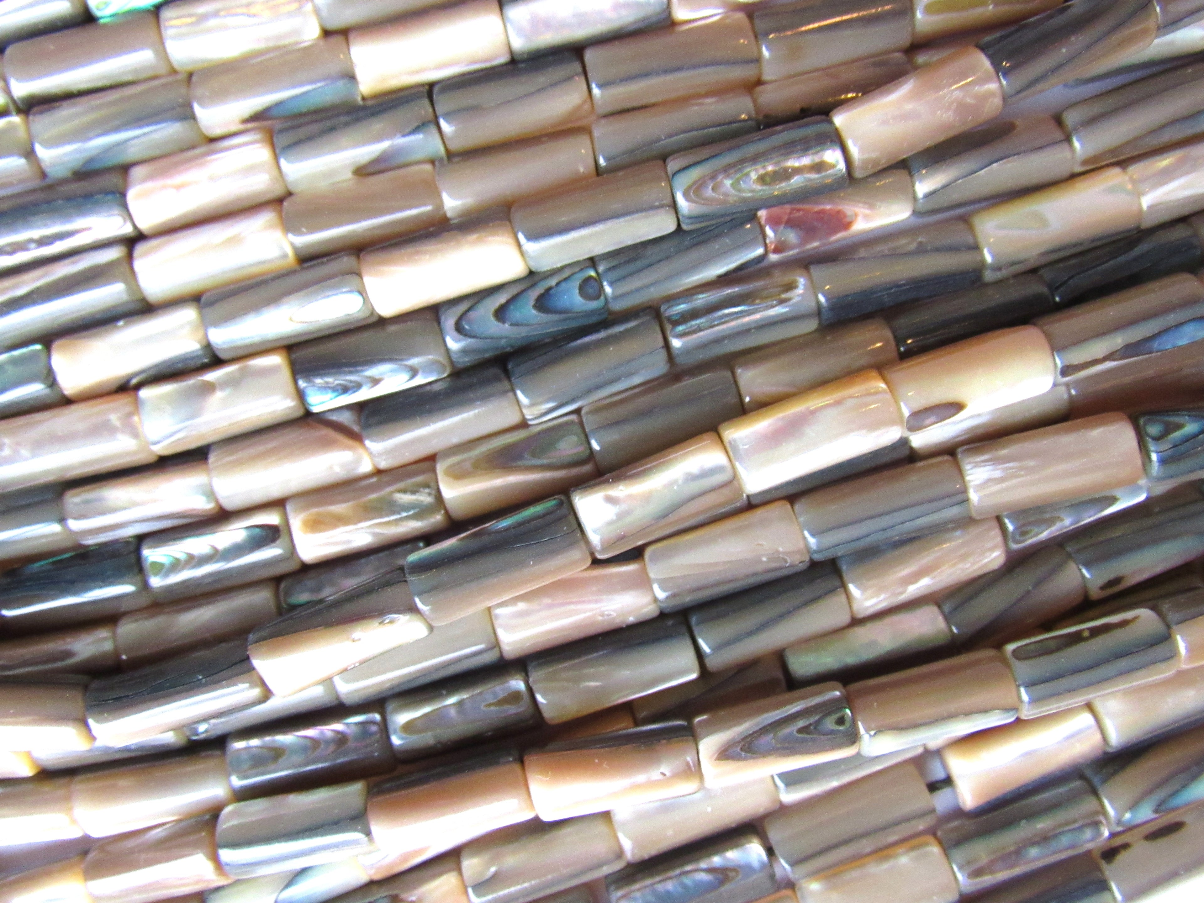 Abalone Shell Beads 5x10mm Tube - Length Drilled Polished Natural Jewelry Supply