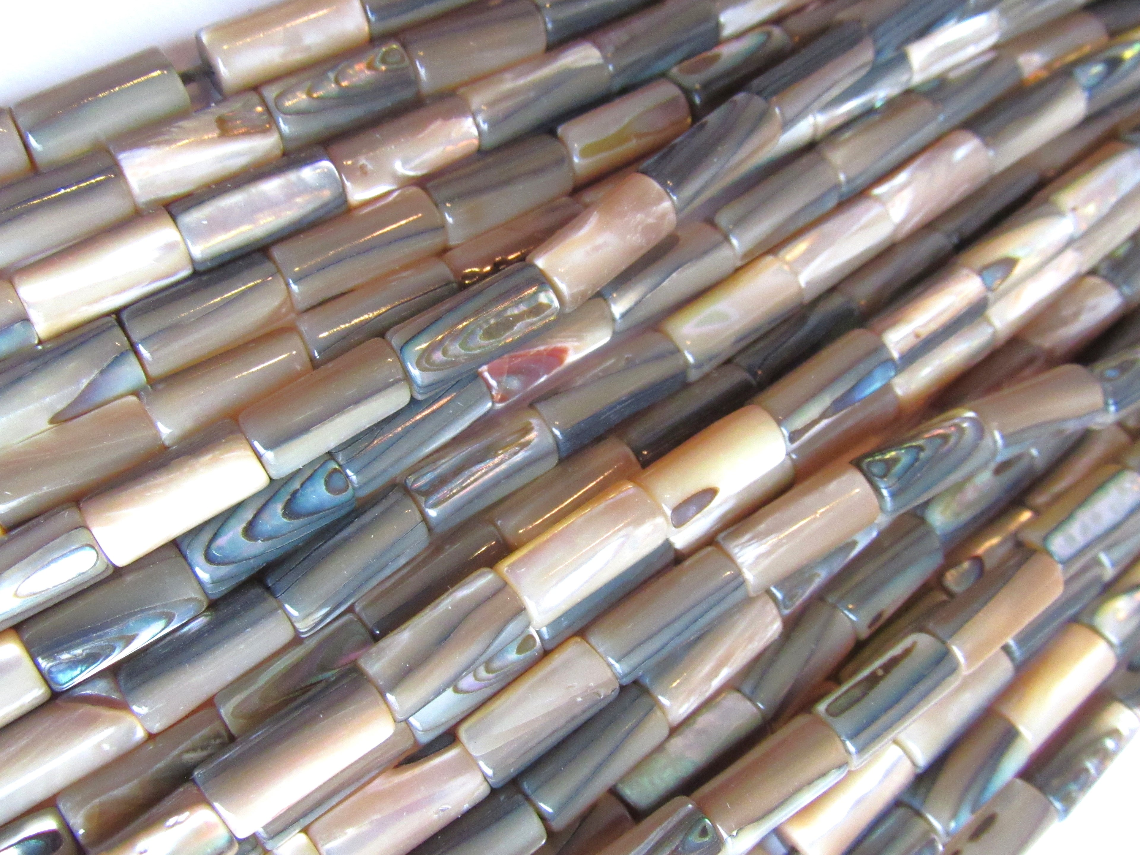 Abalone Shell Beads 5x10mm Tube - Length Drilled Polished Natural Jewelry Supply