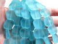Cultured Sea Glass Beads 18mm - Turquoise Bay Light Aqua (6 Beads per Strand)
