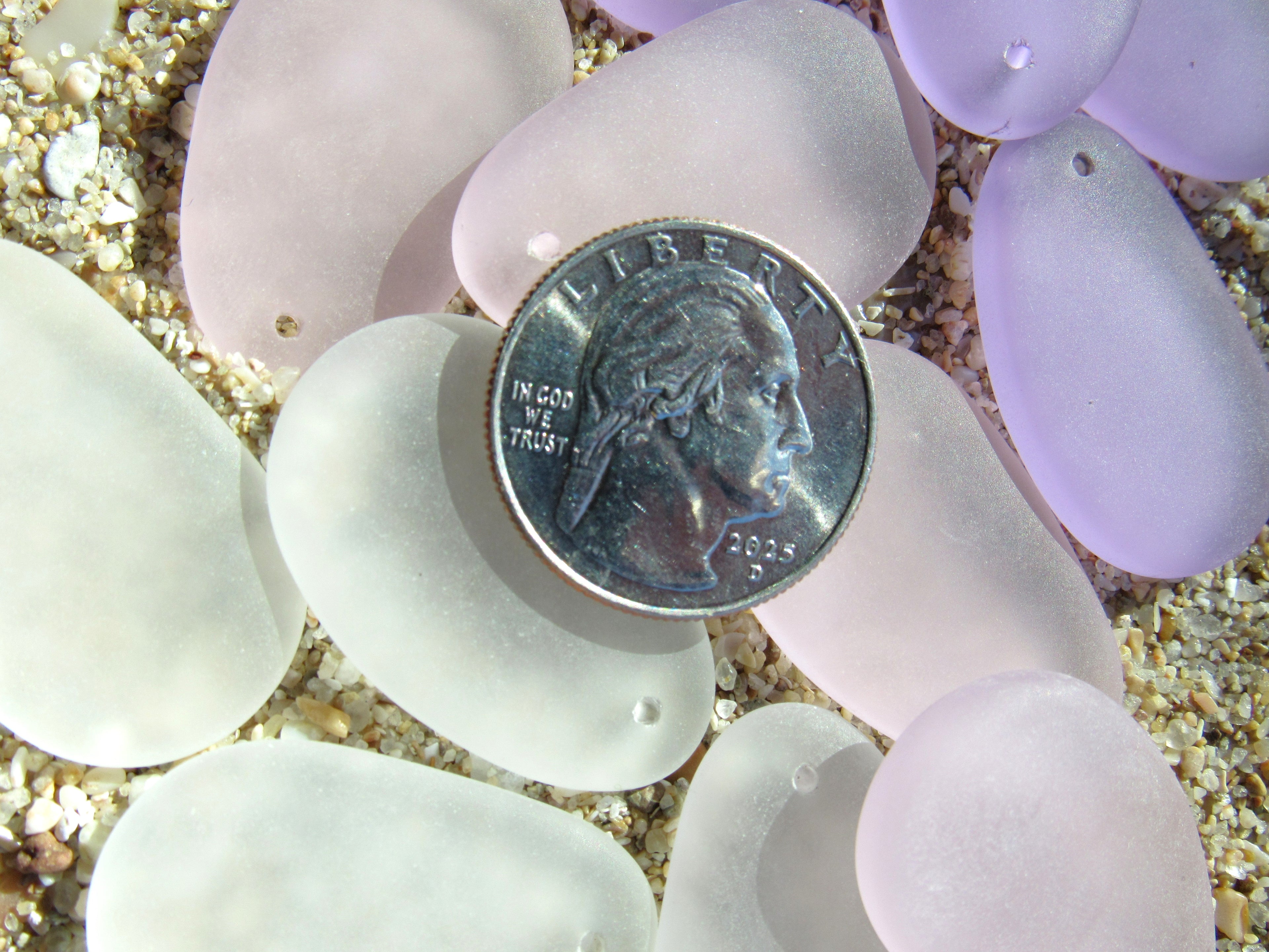 Cultured Sea Glass Oval Teardrop Pendants 33x20mm - Lime Green (6 Pieces) (Copy)