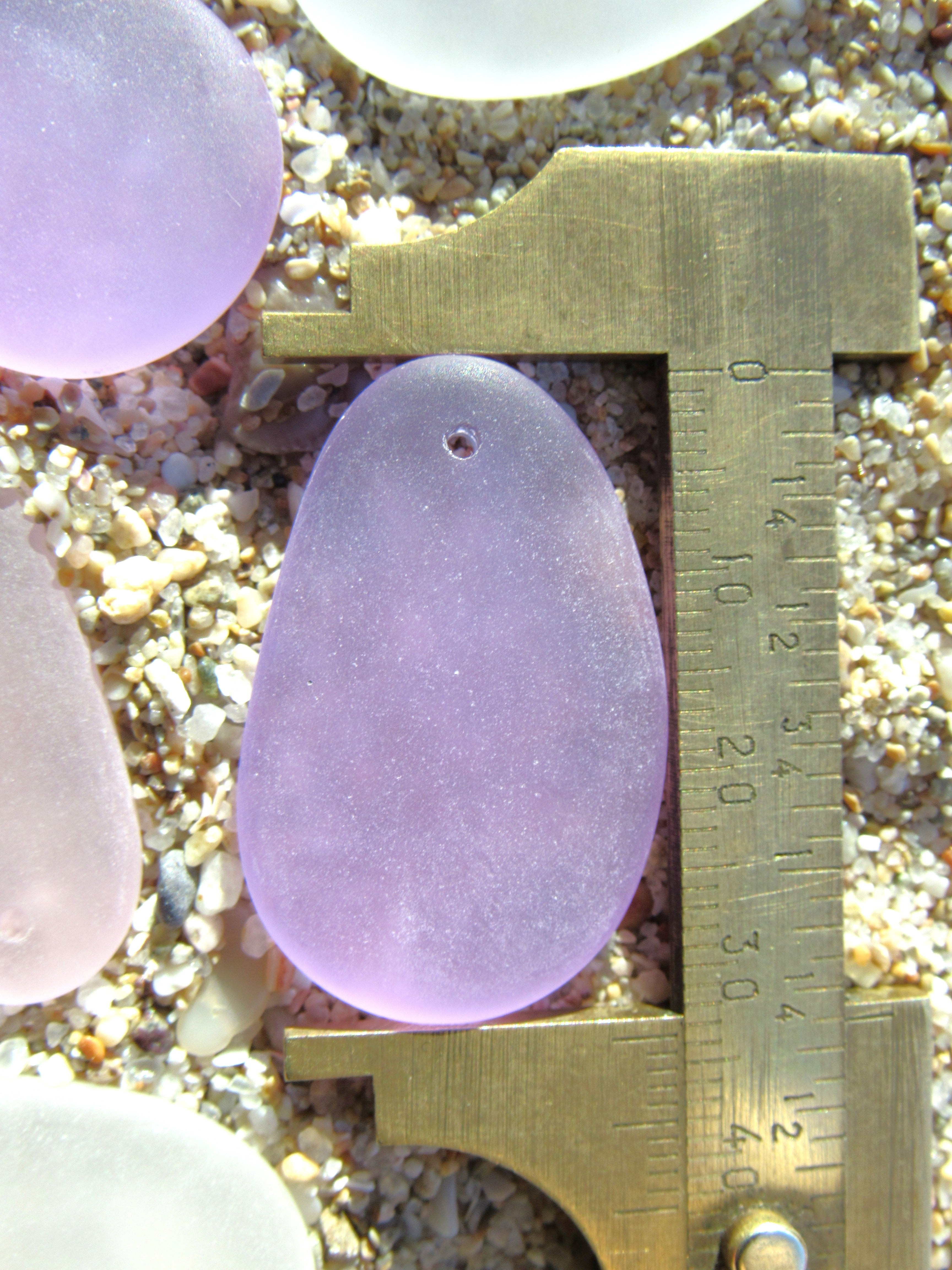 Cultured Sea Glass Oval Teardrop Pendants 33x20mm - Lime Green (6 Pieces) (Copy)