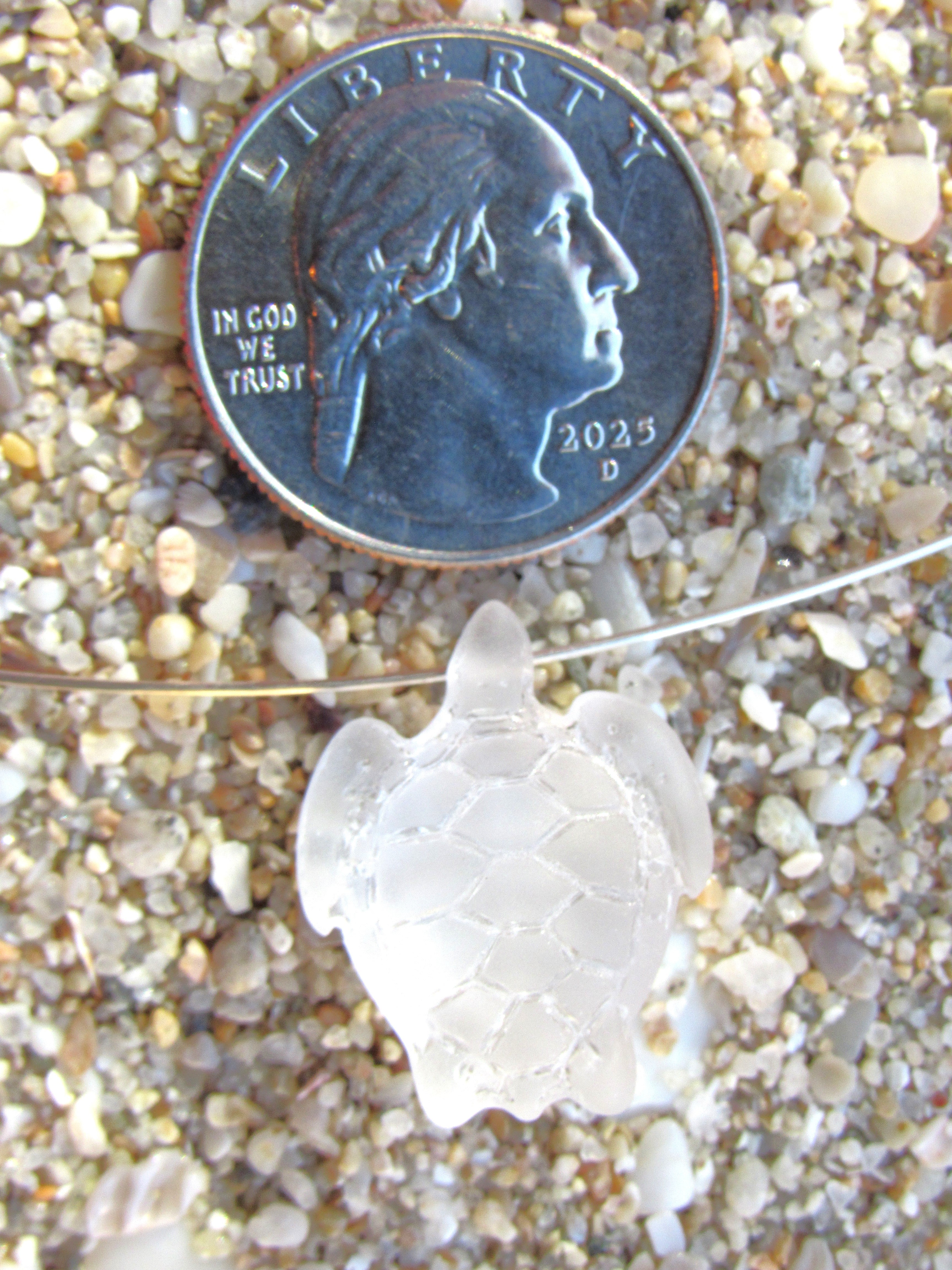 Cultured Sea Glass Turtle Pendants - 23x18mm - Assorted Blues & Green - 6pc (Copy)