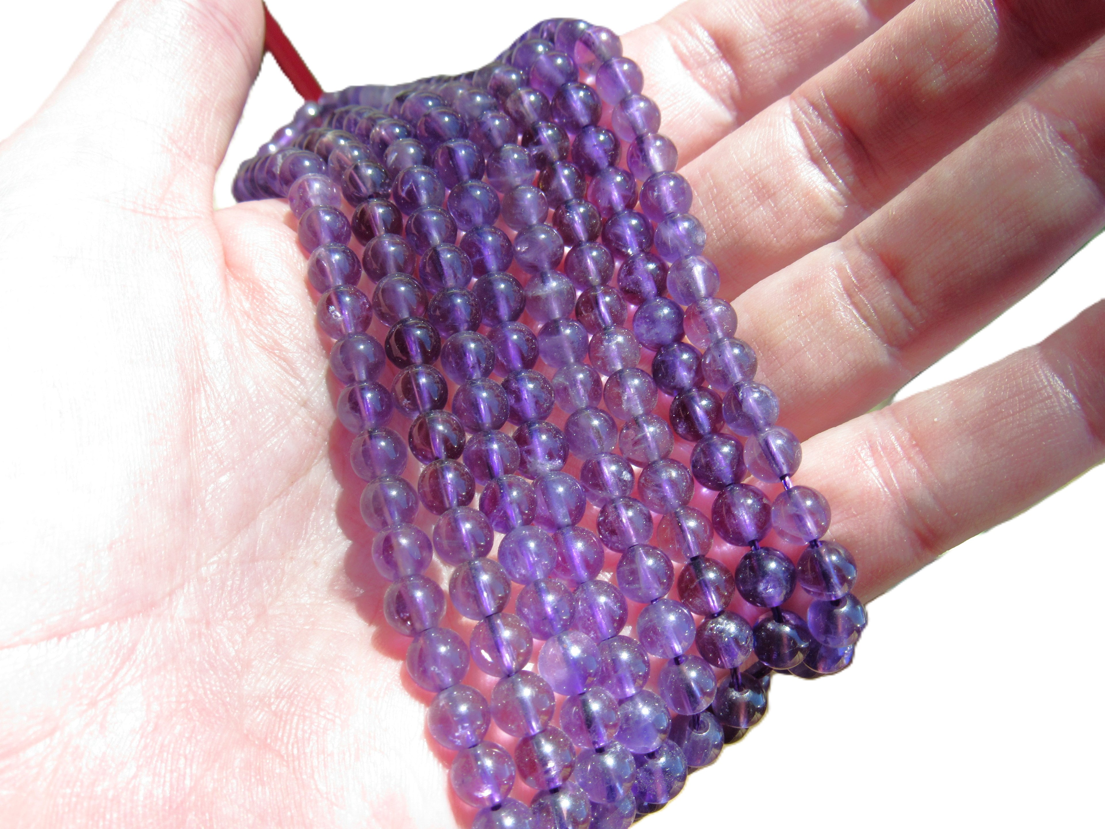 Amethyst Gemstone Beads 6mm Round