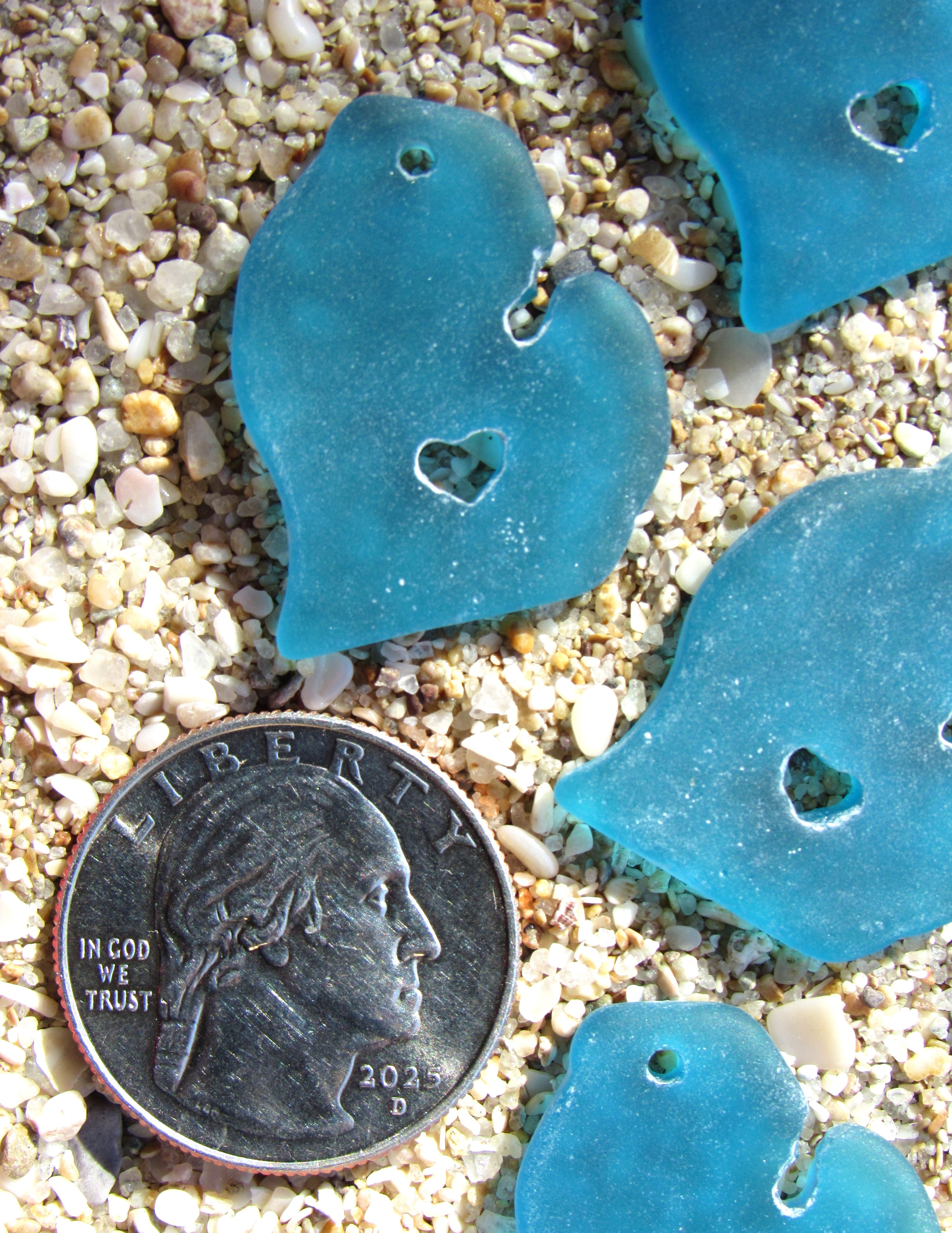 Michigan Sea Glass Pendant - Frosted Assoted 5 Coastal Colors 28x24mm