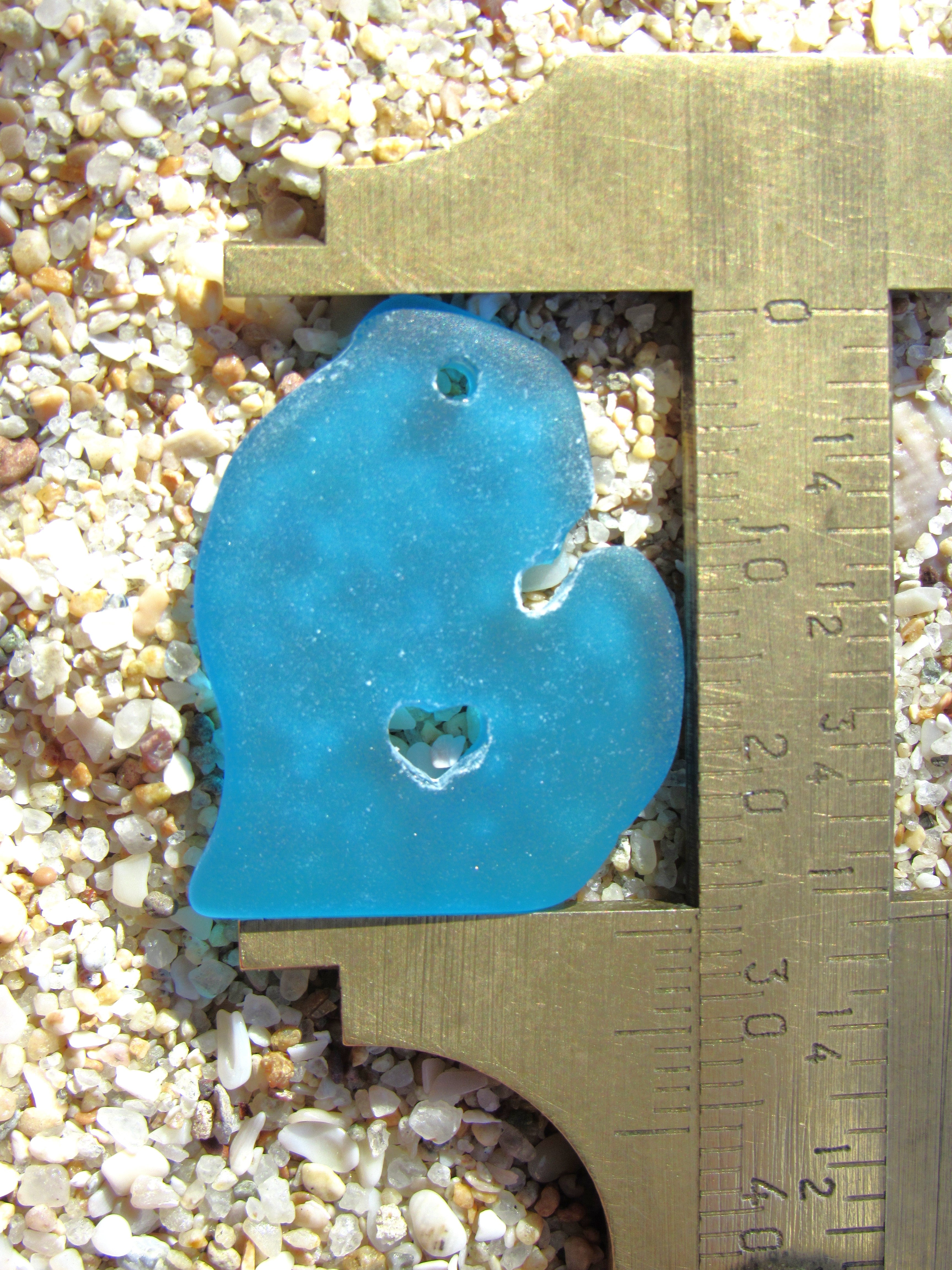 Michigan Sea Glass Pendant - Frosted Assoted 5 Coastal Colors 28x24mm