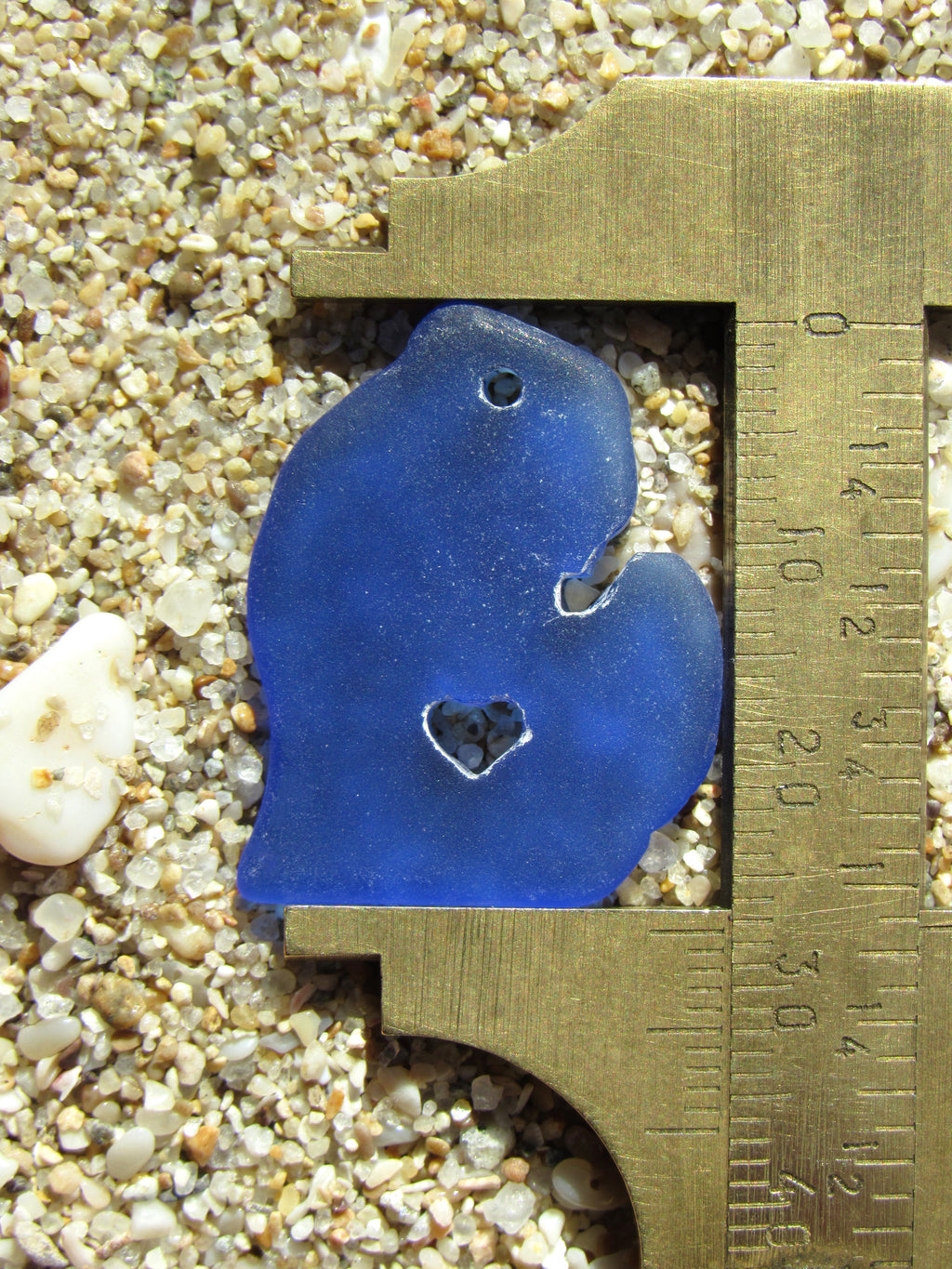 Michigan Sea Glass Pendant - Frosted Assoted 5 Coastal Colors 28x24mm
