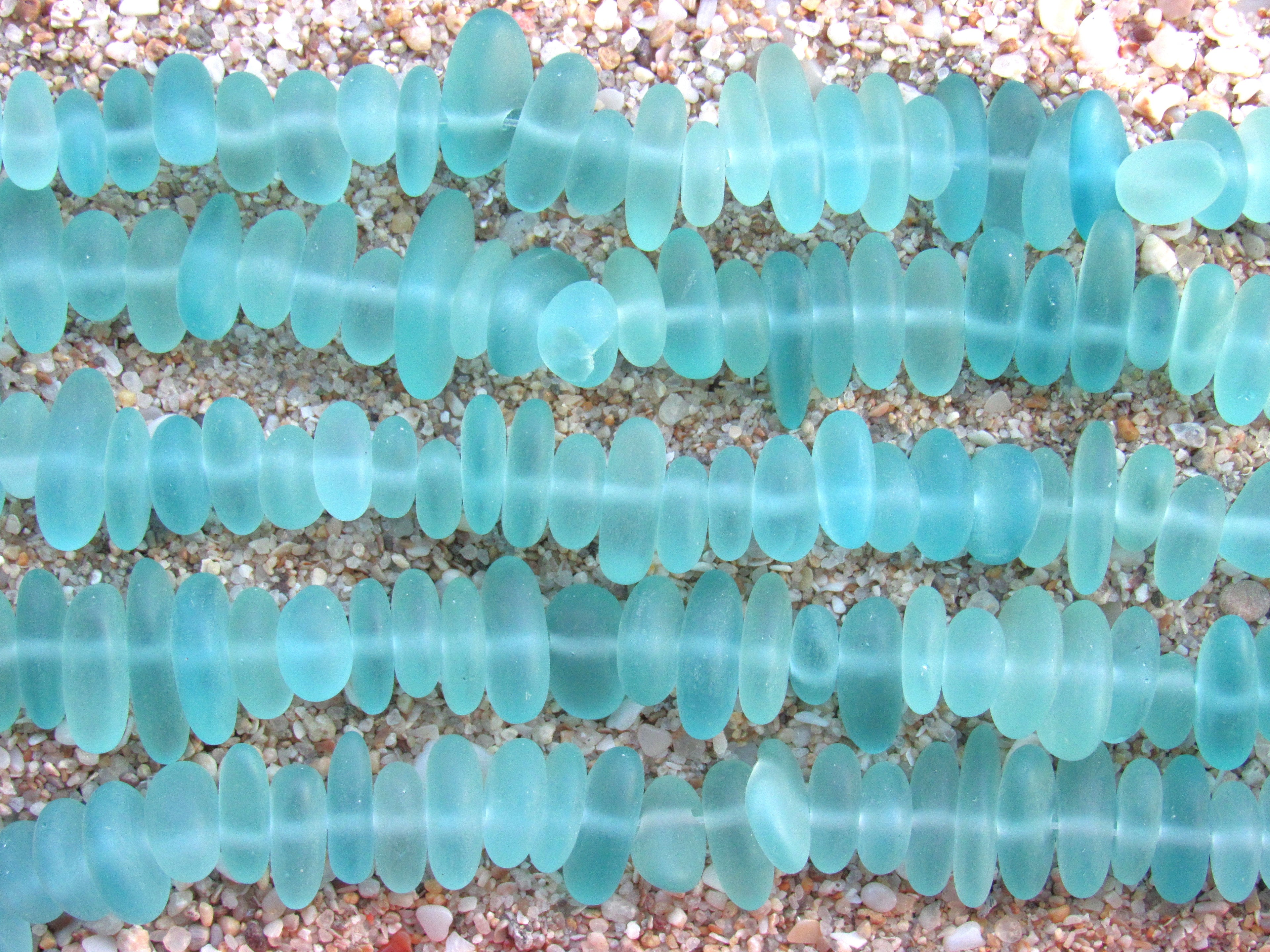 Cultured Sea Glass Pebble Beads 9x6mm | Seafoam Green
