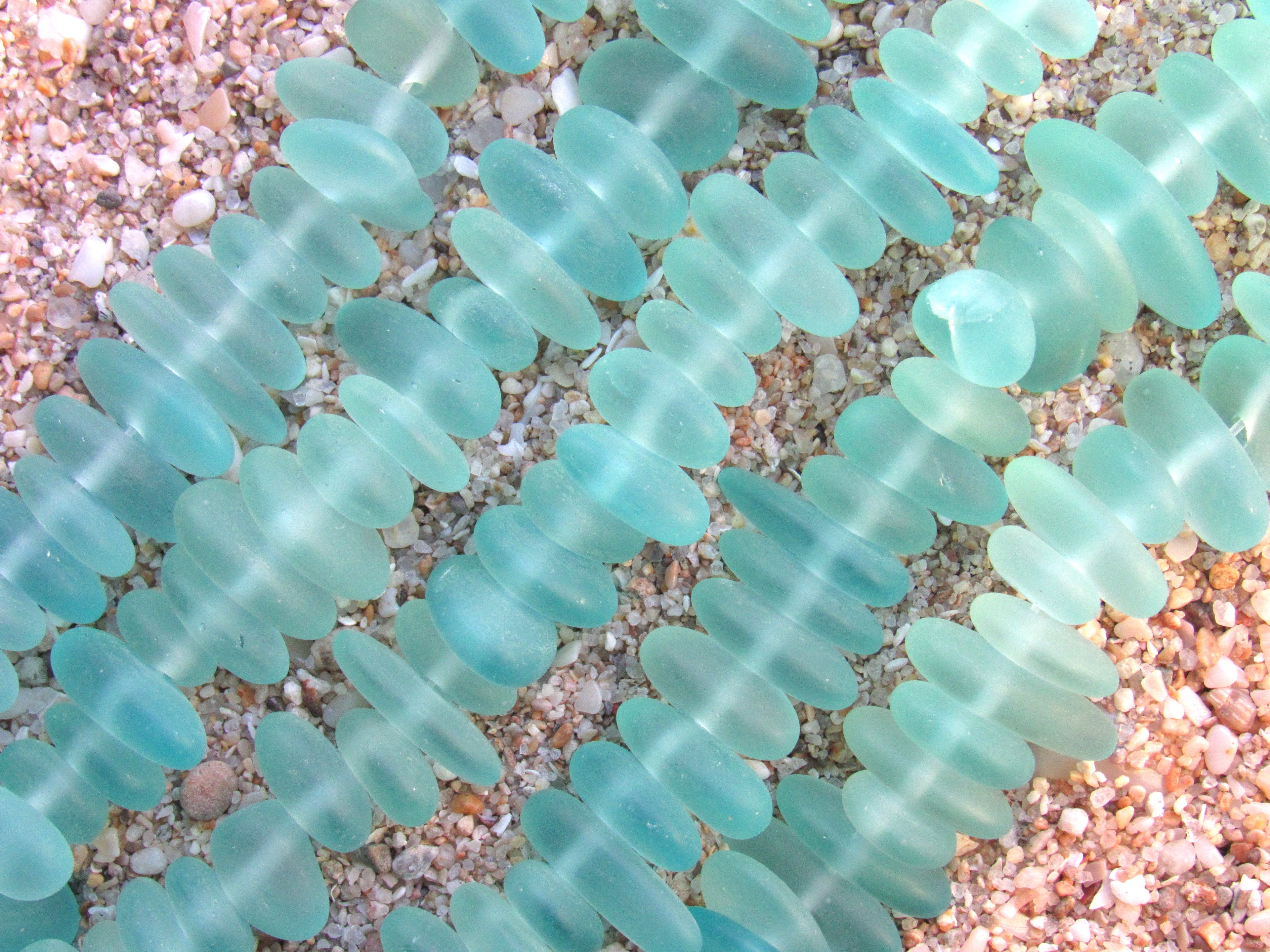 Cultured Sea Glass Pebble Beads 9x6mm | Seafoam Green