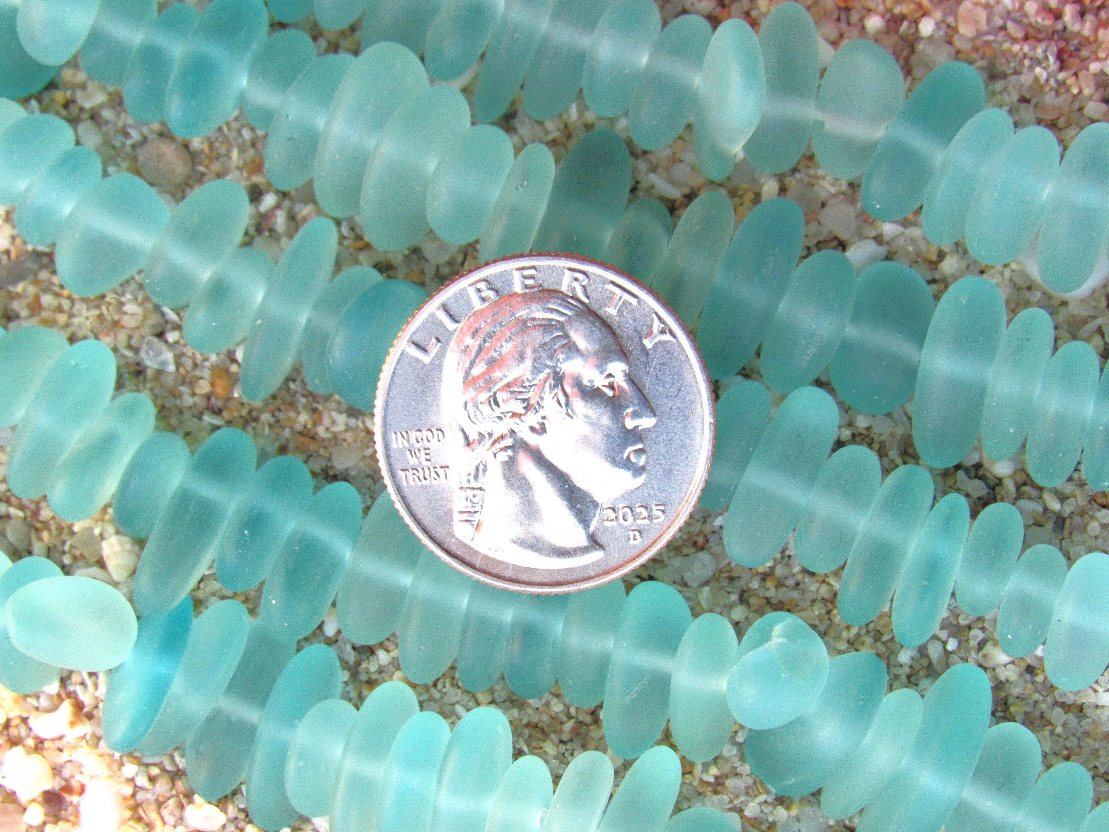 Cultured Sea Glass Pebble Beads 9x6mm | Seafoam Green