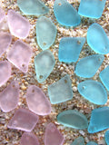 Cultured Sea Glass Freeform Pendants - 15mm Top Drilled - Frosted Matte - 3 Colors - 6/12/18/24pc